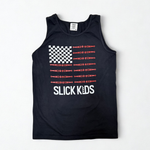 Black tank top with 'Slick Kids' logo and an american flag