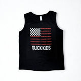 slick kids black american flag tank top